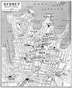 澳大利亚新南威尔士州悉尼市中心地图，建于1924年 作者 不明