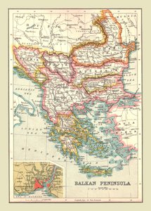 巴尔干半岛地图，1902年。 作者 不明