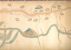 18世纪末或19世纪初从北京到长江的大运河地图。 作者 不明