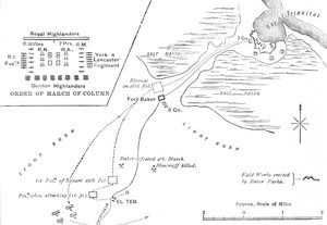 3月至El Teb的地图，1884年2月28-29日，c1881-85 作者 不明