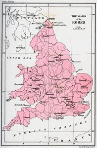 玫瑰战争地图，1893年15世纪 作者 不明