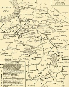 俄罗斯和土耳其之间的边界地图，第一次世界大战，c1920年。 作者 不明