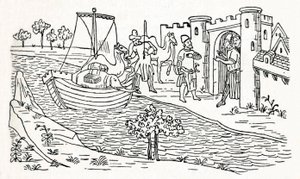 马可波罗（Marco Polo）登陆奥姆兹（Ormuz），c1300，1912年 作者 不明