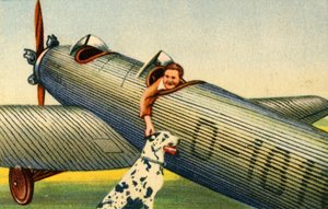 玛格·冯·埃兹多夫（Marga von Etzdorf）乘坐飞机，1932年。 作者 不明
