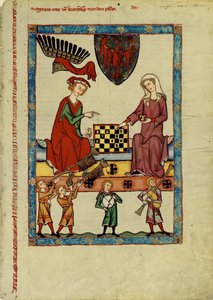 勃兰登堡的玛格丽特·奥托四世（Margrave Otto IV）在1305年至1340年之间从法典马纳西演奏国际象棋 作者 不明