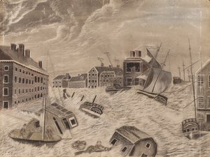 罗德岛普罗维登斯市集广场，1815年，1815年9月大风。 作者 不明