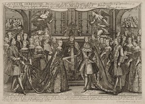 路易，法国多芬的婚姻与1745年在凡尔赛的西班牙因凡达的玛丽·泰瑞斯·拉斐尔（MarieThérèseRaphaëlle）结婚，1745年 作者 不明