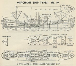 商船类型。第19号-亚马逊河货运客船，1937年 作者 不明
