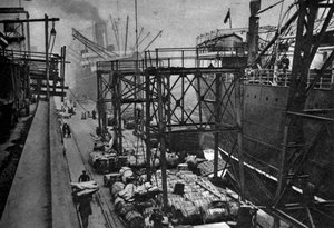 商船在1926-1927年在伦敦的皇家阿尔伯特码头上 作者 不明
