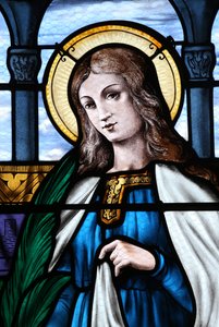 Mezilles church. Stained glass window. Sainte Eliane. France 作者 不明