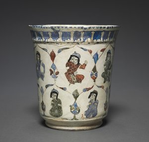 米奈烧杯和坐着的王子，1180-1220年。 作者 不明