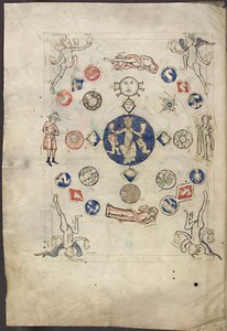 利宾·席维亚（Liber Scivias）的微型Annus by Bingen的希尔德哈德（Hildegard of Bingen），约1220年 作者 不明