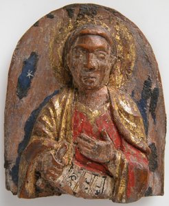 希伯来先知但以理带卷轴的微型浮雕，德国，1200-1225。 作者 Unbekannt