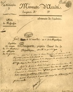 1921年1803年7月15日关于La Tour dAuvergne的部长命令。 作者 不明