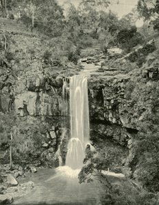 维多利亚Moorabool瀑布，1901年。 作者 不明