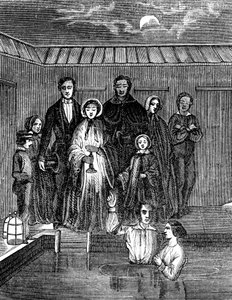 完全浸入摩门教洗礼，犹他州盐湖城，1853年 作者 不明