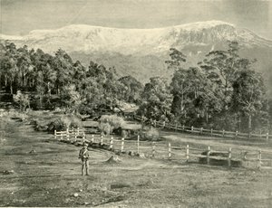 惠灵顿山（Mount Wellington），摄于休恩路（Huon Road），1901年。 作者 不明