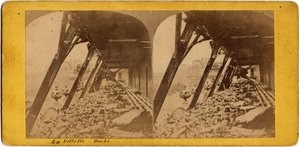 Municipality of Paris (1871): view of the quays of the Villette. Anonymous photography. Print on cardboard. Dim. 17x6 cm 作者 不明
