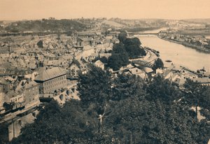 那慕尔。城市景观和Sambre和Meuse交汇处，c1900 作者 不明