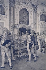 拿破仑和奥地利皇后在德累斯顿，1812年，1896年。 作者 不明