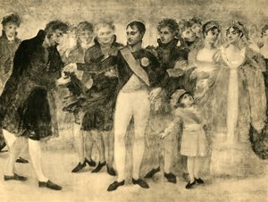 拿破仑在1808年，1921年在巴黎的卢浮宫沙龙中装饰大卫。 作者 不明