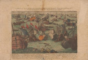 1788年6月28日和29日，俄罗斯和奥斯曼帝国舰队在黑海进行的海战，1788年。 作者 不明