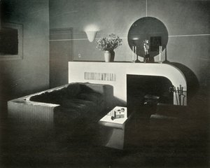 雷蒙德·洛维（Raymond Loewy）亲自设计的纽约顶层公寓-壁炉，1937年。 作者 不明