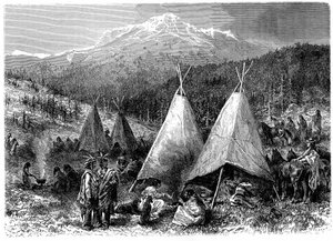 北美印第安人在俄克拉荷马州的营地，1889年 作者 不明