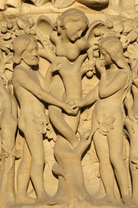 Notre Dame de Paris cathedral sculpture : Adam and Eve, Paris, France 作者 不明
