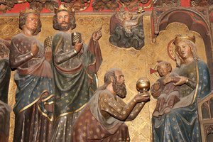Notre Dame de Paris cathedral sculpture : Epiphany, Paris, France 作者 不明