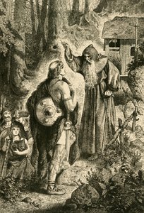 Odoacer和和尚Serverinus，大约在5世纪，1890年。 作者 不明
