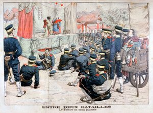 1904年日俄战争，营地剧院下班的日本士兵 作者 不明