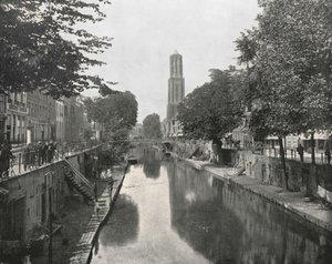 老运河和Dom塔，荷兰乌得勒支，1895年。 作者 不明