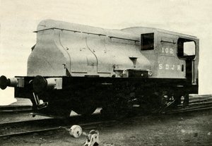 在Radstock煤矿井壁旁进行分流的两个前哨分流引擎之一，c1930。 作者 不明