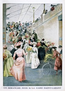 1901年，圣拉扎尔车站的一个星期天晚上 作者 不明