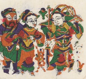一百三十五幅木版画，包括新年图画nianh...，19-20世纪。 作者 不明