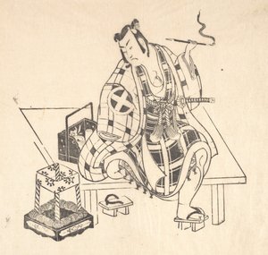 磨损的旧木块上的六个印象之一。 作者 不明