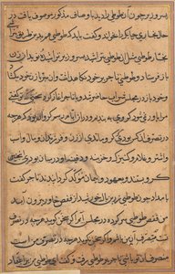 鹦鹉的故事》中的一页Tuti-nama：文本页，约1560年。 作者 不明