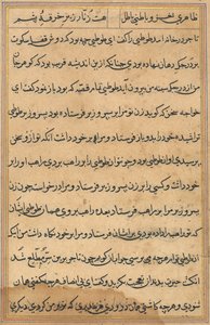 鹦鹉的故事》中的一页Tuti-nama：文本页，约1560年。 作者 不明