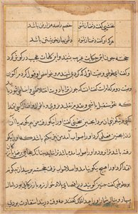 鹦鹉的故事》中的一页Tuti-nama：文本页，约1560年。 作者 不明