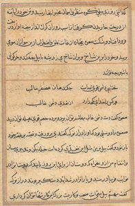 鹦鹉的故事》中的一页Tuti-nama：文本页，约1560年。 作者 不明