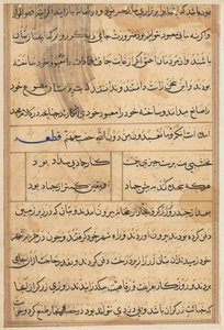 鹦鹉的故事》中的一页Tuti-nama：文本页，约1560年。 作者 不明