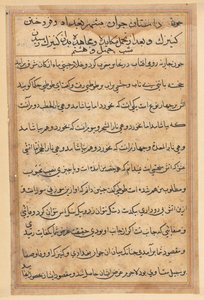 鹦鹉的故事》中的一页Tuti-nama：文本页，约1560年。 作者 不明