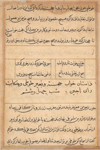 鹦鹉的故事》中的一页Tuti-nama：文本页，约1560年。 作者 不明