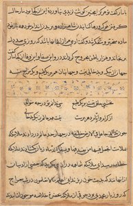 鹦鹉的故事》中的一页Tuti-nama：文本页，约1560年。 作者 不明