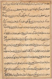 鹦鹉的故事》中的一页Tuti-nama：文本页，约1560年。 作者 不明