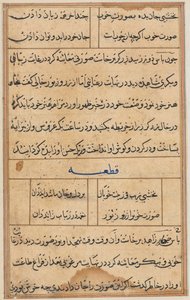 鹦鹉的故事》中的一页Tuti-nama：文本页，约1560年。 作者 不明