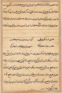 鹦鹉的故事》中的一页Tuti-nama：文本页，约1560年。 作者 不明