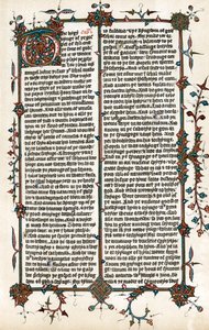 威克里夫斯（Wycliffes）将圣经翻译成英语的页面，c1400 作者 不明