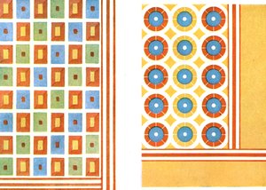 1928年，埃及底比斯，尼巴蒙墓中的彩绘天花板图案。 作者 不明